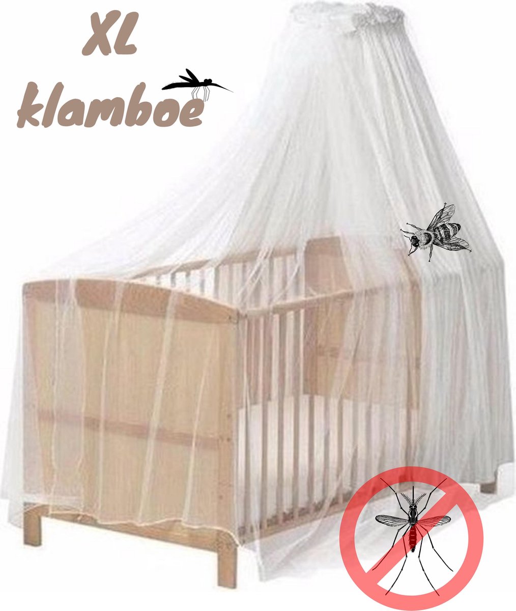 Klamboe XL Wit - Muskietennet - Hemeltje - Sluier Ledikant - Muggennet Baby - Mosquito Net - Volwassenen Bed - 2 Persoons
