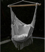 Ruhhy Grijze Braziliaanse hangstoel met kussens - perfect voor tuin