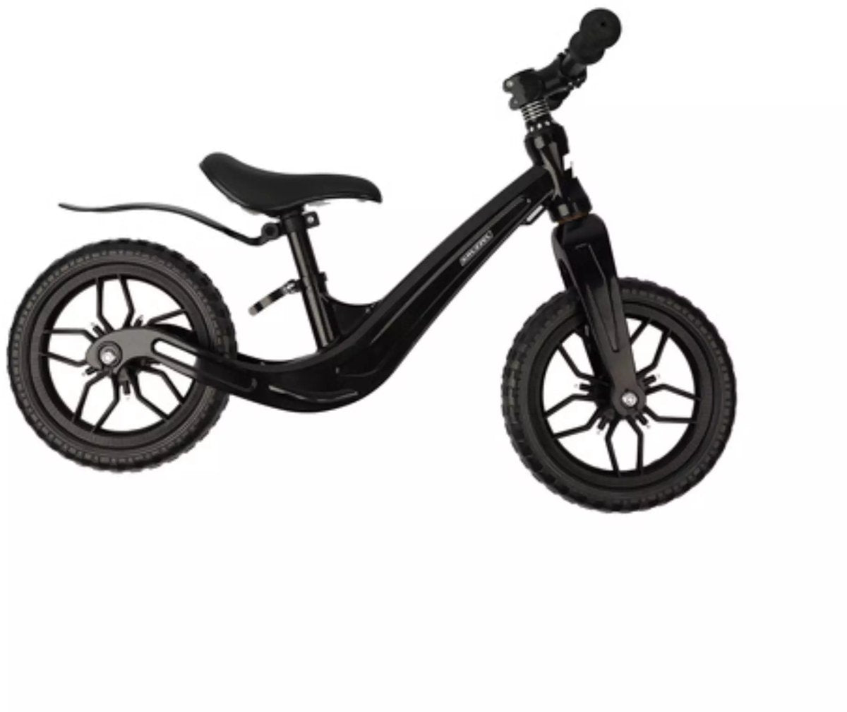 Kruzzel Loopfiets 12 inch Zwart – Verstelbaar Zadel + Draagriem