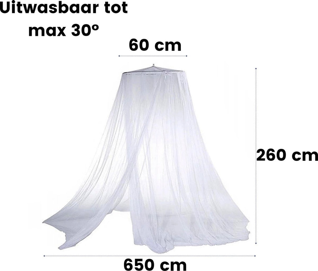 Klamboe XL Wit - Muskietennet - Hemeltje - Sluier Ledikant - Muggennet Baby - Mosquito Net - Volwassenen Bed - 2 Persoons
