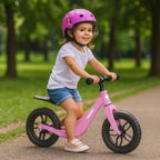 Kruzzel Loopfiets Roze – 12 Inch Kinderfiets met Verstelbaar Zadel en Draagriem
