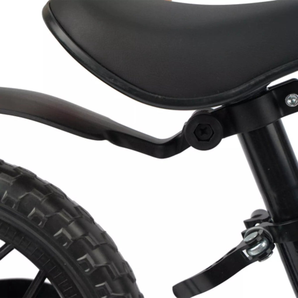 Kruzzel Loopfiets 12 inch Zwart – Verstelbaar Zadel + Draagriem