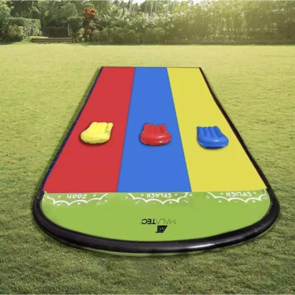 Waterglijbaan - Buikschuifbaan - Waterslide - Waterglijmat - Buikschuifmat - 3 Banen Met Sproeiers