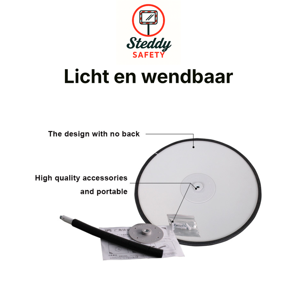 Indoor spiegel – Convex 130° – Verkeer – Licht & Slagvast (nr. 23)
