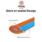 Waterglijbaan Dubbel - Buikschuifbaan - Waterslide - Waterglijmat Blauw / Oranje