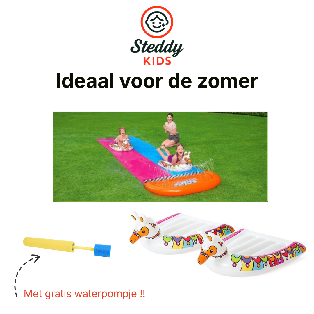 Waterglijbaan - Buikschuifbaan - Waterslide - Waterglijmat - Buikschuifmat
