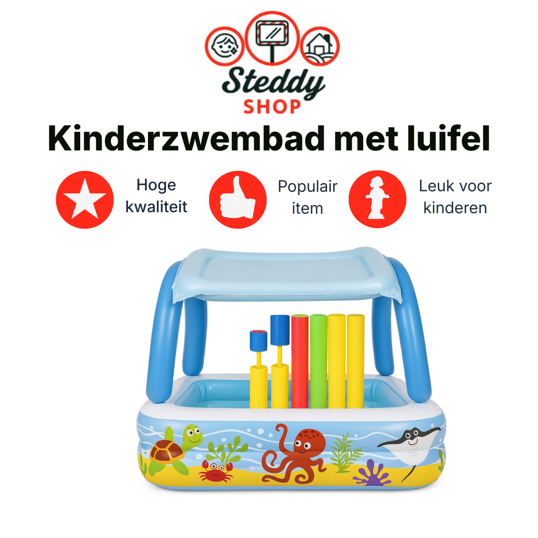 Opblaasbaar Kinderzwembad inclusief 2 mini Foam waterkanonnen