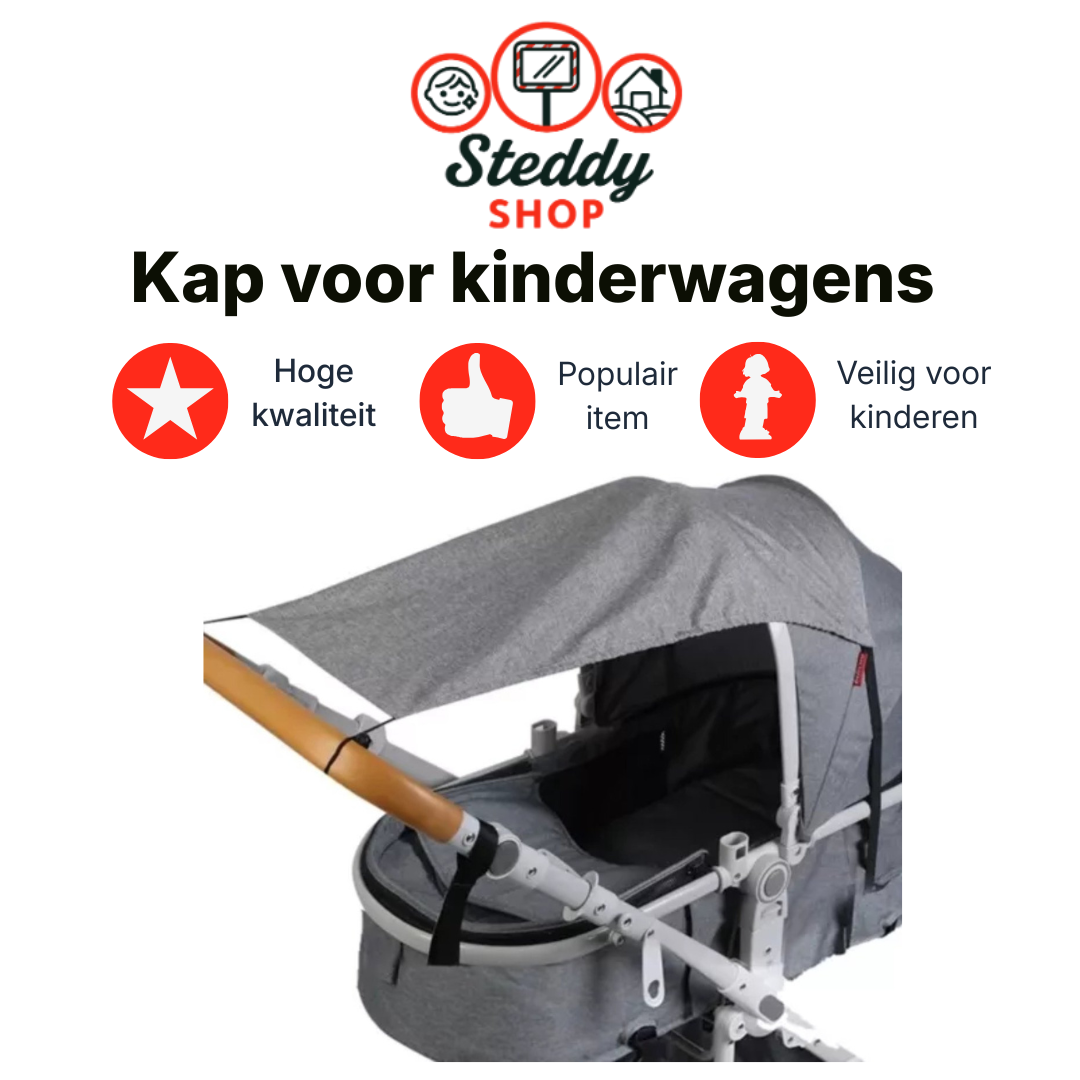 Malatec Waterdichte Zonne- en Schaduwkap voor Kinderwagen – UV/Regen