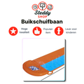 Waterglijbaan Dubbel - Buikschuifbaan - Waterslide - Waterglijmat Blauw / Oranje